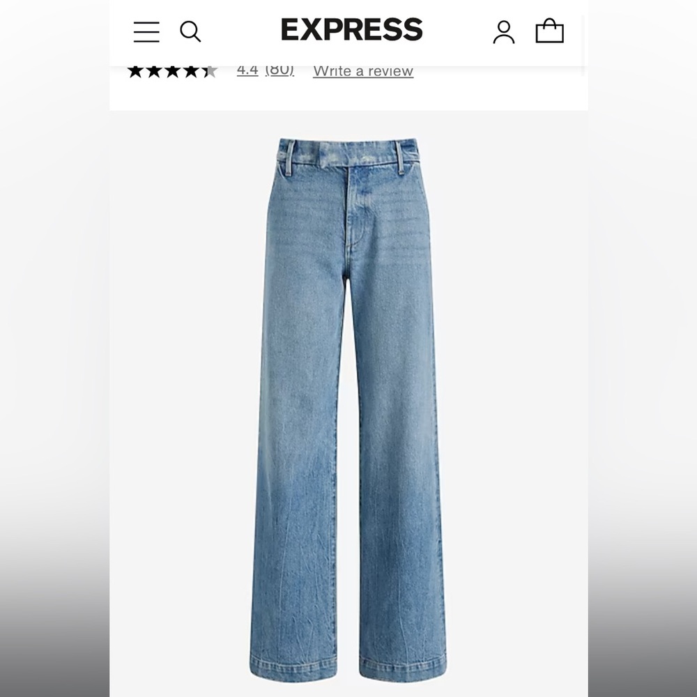 EXPRESS NWT High Waisted Wide Leg Medium Wash Denim 2R